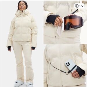 Halfdays Georgie Puffer Jacket Oatmilk Size L Large NWT Women’s Ski Winter Coat